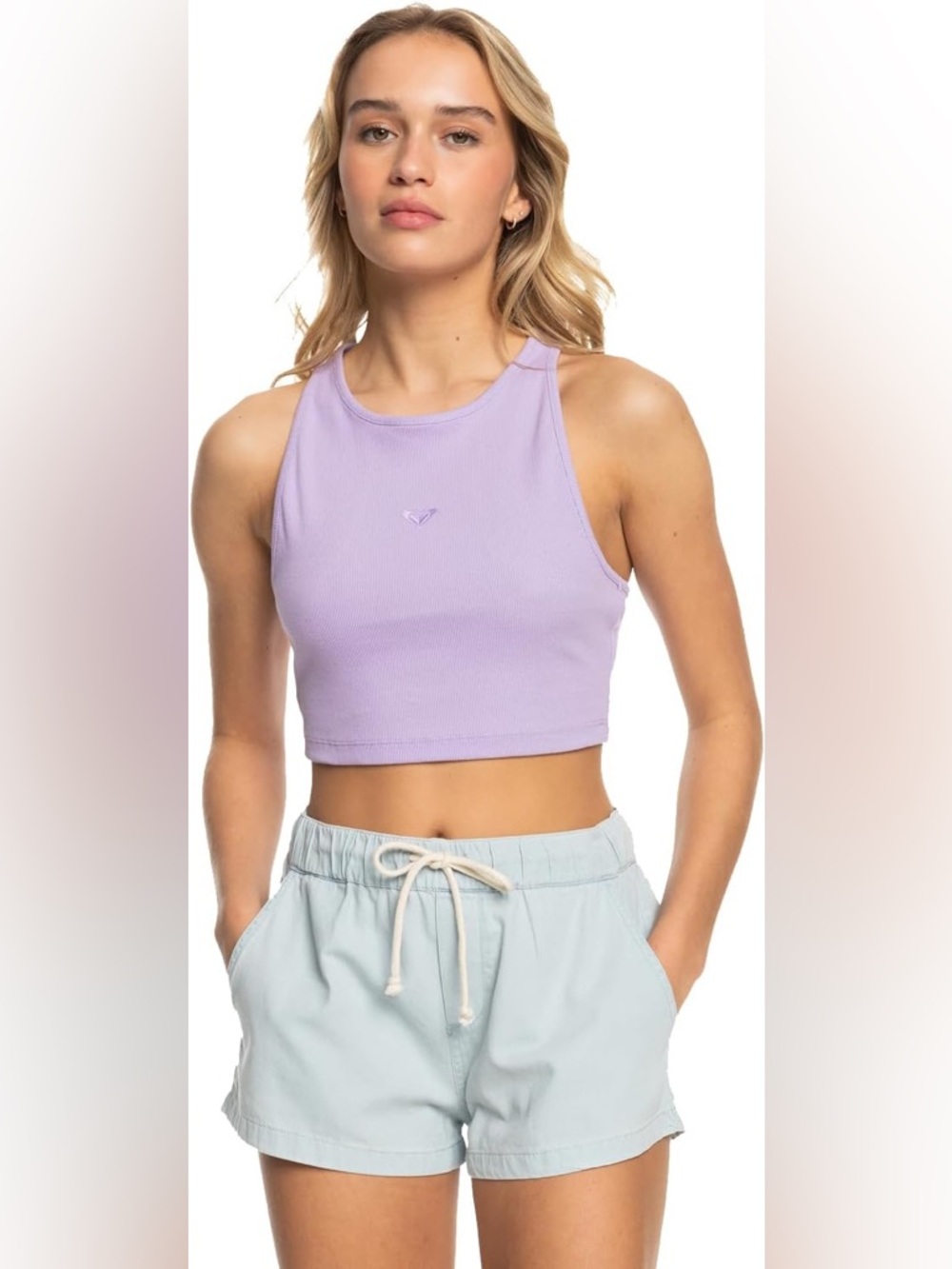 Roxy x Kate Bosworth Lavender Ribbed Tank Top
